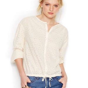 Free People ivory button up top